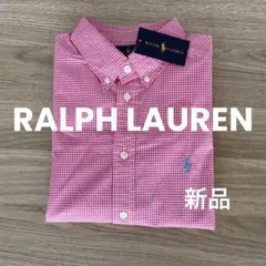 新品RALPH LAUREN ギンガムチェックシャツ 14-16 レディースM