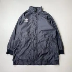 希少XL★90s アディダス ベンチコート デサント製 裏地ボア ビッグロゴ adidas 80s 90s ベンチコート 裏地ボア トレフォイル デサント製