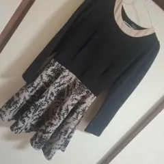 激安！黒とベージュの長袖ワンピース