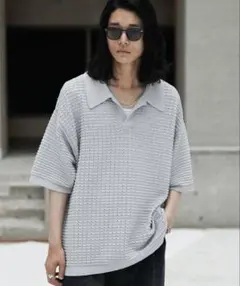 美品WYM TUCK SKIPPER KNIT POLO スキッパーニットポロのサムネイル