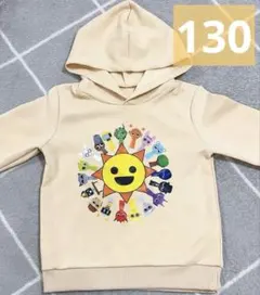 スプランキー　パーカー　長袖　フード付き　アプリコット　130サイズ　pp4