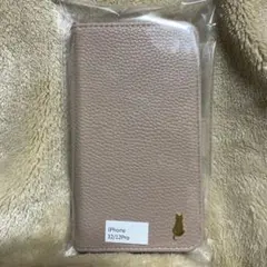 iPhone 12/12 Pro 手帳型ケース ピンク 猫