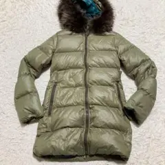 デュベティカ ダウン L ファー カーキ 肉厚 ブルー フェザー