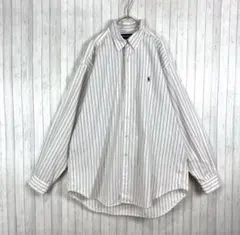 ラルフローレン☆BDシャツ　ワンポイント刺繍　ストライプ　ビッグサイズ