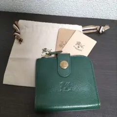 新品 イルビゾンテ 本革 レザー ラウンド ウォレット 財布 ヴェルデ グリーン