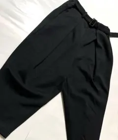 AZULタック入り ブラック ワイドバルーンパンツ ベルト付き