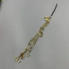 055 クリスチャンディオール　ゴールドチェーン星形チャームストラップ