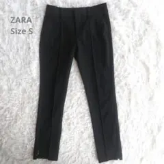 ZARA 黒 パンツ 裾ジップ 美シルエット S