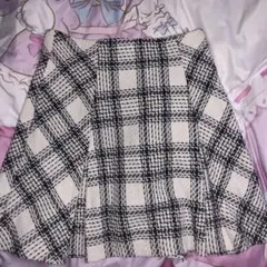 GRL似 チェック柄ミニスカート ホワイト/ブラック