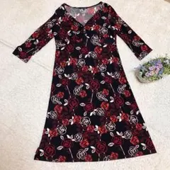 【美品】 ローラアシュレイ 総柄 花柄 ロングワンピース 大　13号　バラ