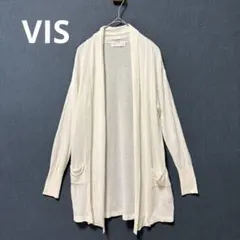 美品 VIS ヴィス ビス M 長袖 トッパー カーディガン ホワイト ミドル丈のサムネイル