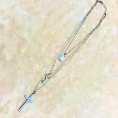 シルバー3連ネックレス