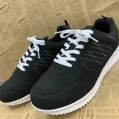 新品★メンズ★26.0cm★軽量 厚底 レトロランニングスニーカー 黒 2361
