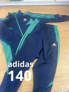 adidas ジャージ 上下セット　ネイビー/グリーン　140 アディダス
