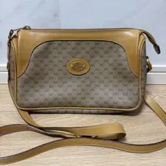 GUCCI オールドグッチ PVC×レザー ショルダーバッグ