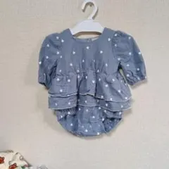 petit main ハート柄ロンパース 70