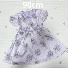 美品✨プティマイン　紫色花柄 ワンピース