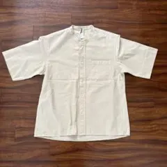 MHL. ノーカラー　半袖シャツ　ベージュ　Sのサムネイル