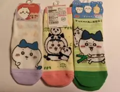 ちいかわ　ハチワレ　靴下　 3足セット　深谷ねぎ　パンダのサムネイル