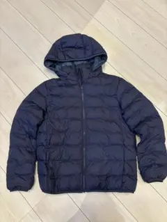 ユニクロ キッズ 160ネイビー ダウンジャケット フード付き