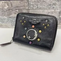 た*品様 COACH ブラックレザー 二つ折り財布