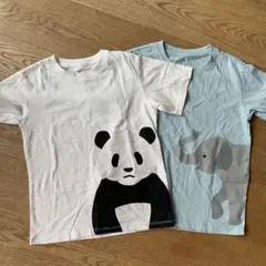 パンダとゾウのTシャツ2枚セット【無印良品】130cm