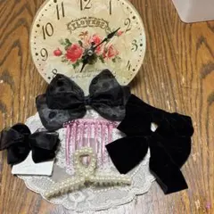 破格セール！！可愛いオーガンジーリボン、ベロアペア、おしゃれヘアカフ、パール他