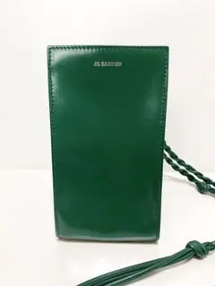 【美品】ジルサンダーJIL SANDER タングルフォンケース レザー グリーンのサムネイル