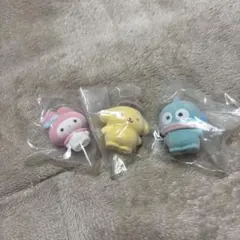 サンリオ ふわふわフロッキードール ポムポムプリン マイメロ　ハンギョドン