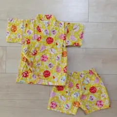 【くろわっさんすべべ】ベビー甚平 90cm 女の子 イエロー
