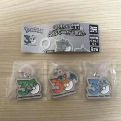 ポケモン 30周年 メタルチャームマスコット めじるしアクセサリー 3点セット