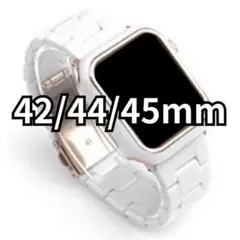【新品】 アップルウォッチ バンド 42/44/45mm ホワイト プラスチック