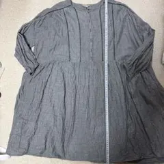 サマンサモスモス　はしごレースのチュニックワンピース　グレー　中古
