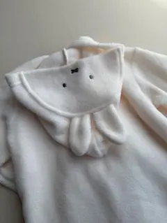 ミッフィ耳付きフードロンパース 80cm ホワイト