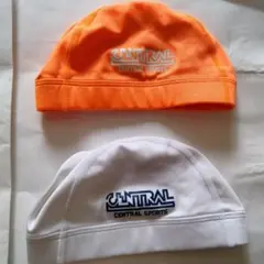 セントラル水泳帽 オレンジ ホワイト 2個セットМサイズ
