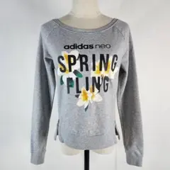 adidas neo プリントスウェットシャツ デザインファスナー M