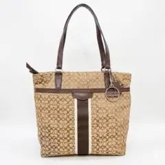 【極美品】COACH コーチ トートバッグ シグネチャー F27008 ブラウン