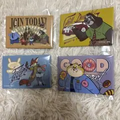 ズートピア スクエア缶バッジ 4枚セット