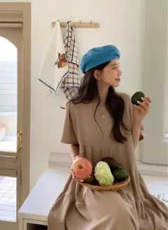 DHOLIC ティアードワンピース ネイビー