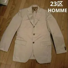 美品　23区 HOMME テーラードジャケット アウター シングル　ベージュのサムネイル