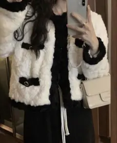 SHEIN ファージャケット ホワイト S