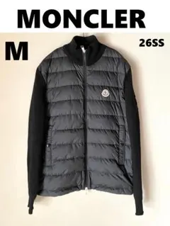 26SS【新品】MONCLER ロゴ パデッド ダウンジャケット カーディガンM