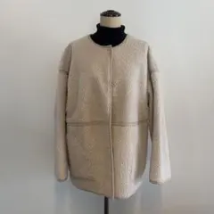 リバーシブルムートンジャケット　ベージュ