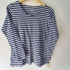 首元がかわいい♡レディース ボーダー  綿100％ ロンティー ママ オシャレ