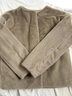 UNIQLO スムースヤーンフリースノーカラージャケット　ベージュ上着　ユニクロ