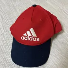 adidas 赤 ネイビー フリーサイズ キャップ