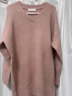 CECIL McBEE ピンク Vネック 長袖ニット
