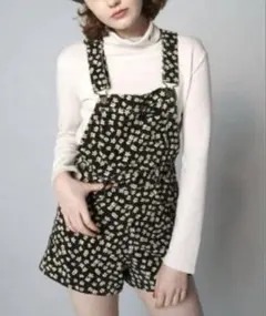 【★新品 未使用★】épine エピヌ flower サロペット コーデュロイ