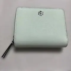 未使用TORY BURCHトリーバーチ　レザー二つ折り財布　ミントのサムネイル