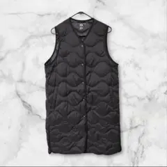 ユニクロ ウルトラライトダウンロングベスト S ブラック